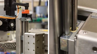 Height adjustment of pre-shrink unit with drylin SLW-1040.