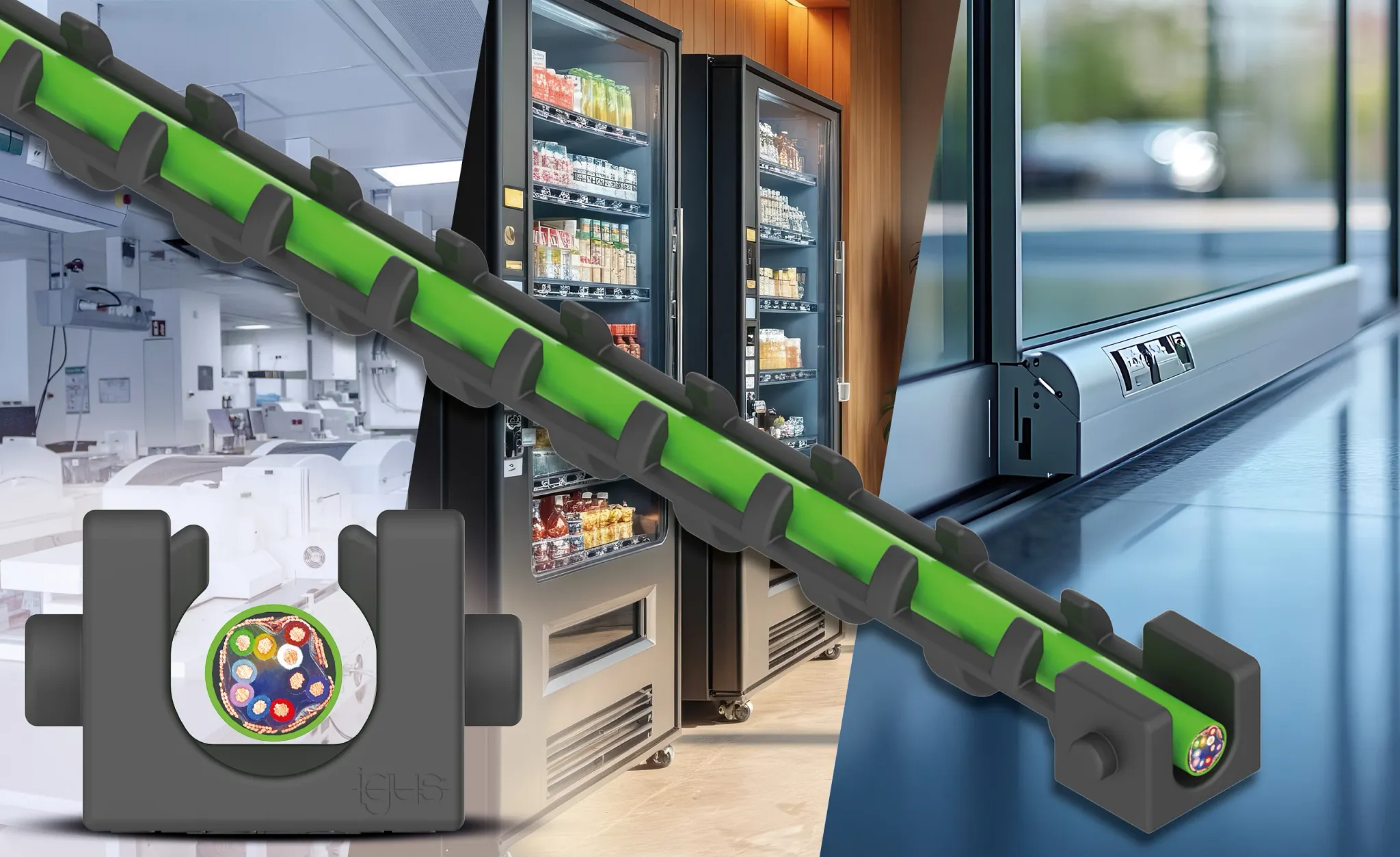 igus entwickelt flexible und stabile Energieführung für einzelne Leitungen