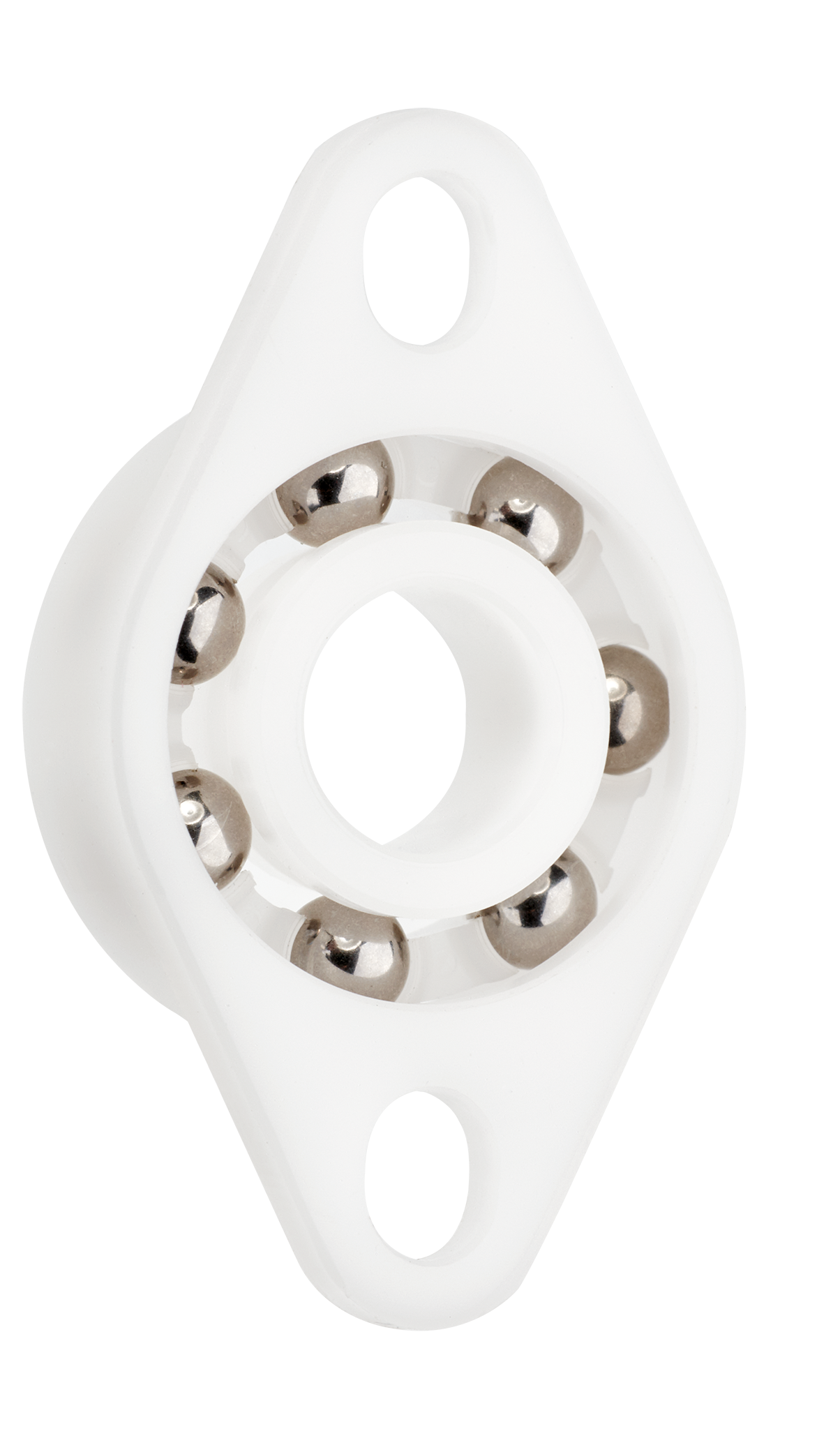 xiros® fixed flange ball bearing 2-hole, FDA-compliant