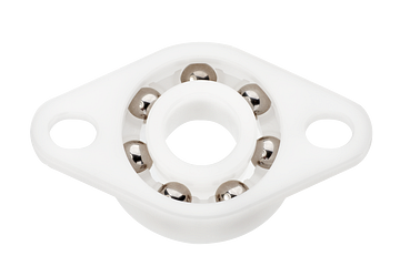 xiros® fixed flange ball bearing 2-hole, FDA-compliant
