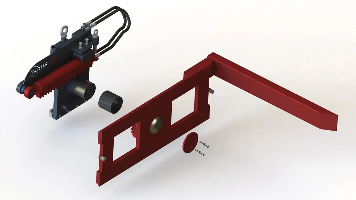 Tipping device in detail