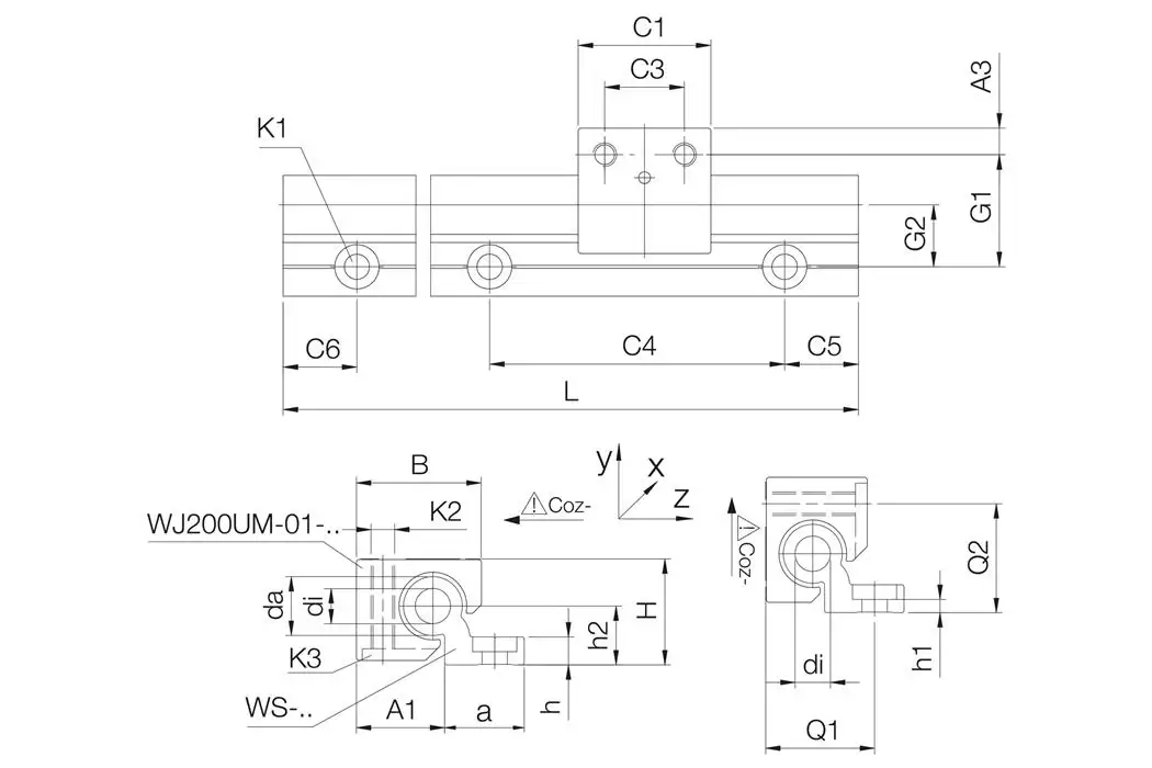 drylin® W 단일 레일 WS