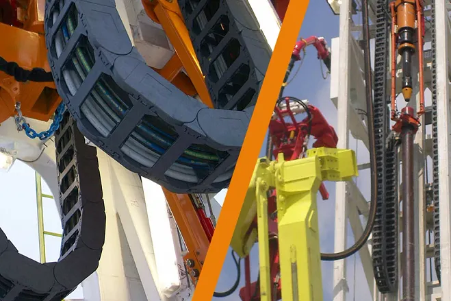 Oil Rig Chain Link Energy chains and cables for offshore construction | igus Ireland