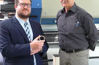 igus sales consultant Joachim Mayr and head of development at Gitec Roland Michel