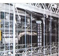 Portacables en movimiento en zigzag