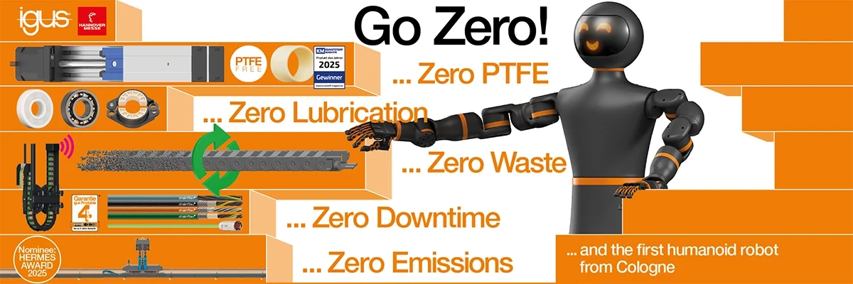 Go Zero - com 277 novidades igus para a feira comercial de Hannover