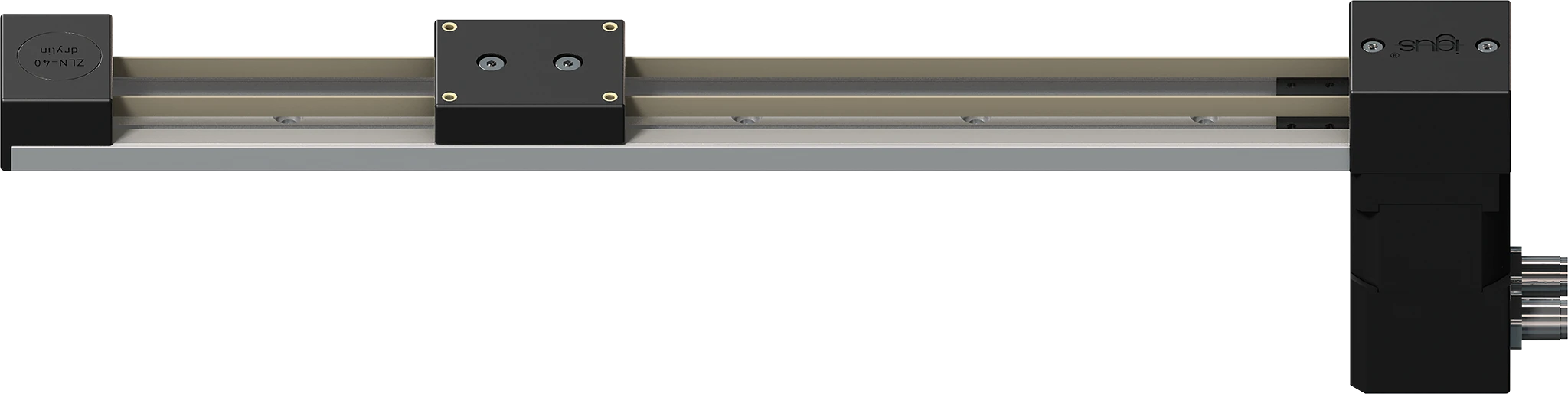 Belt-driven actuator, low-profile, linear rail