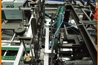 Folding and gluing machine