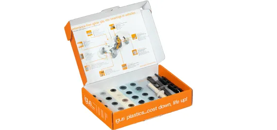 caja de muestra automotriz de rodamientos iglide®