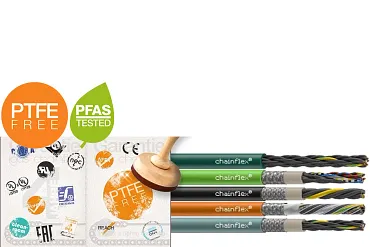 PTFE-freie und PFAS-getestete chainflex Leitungen