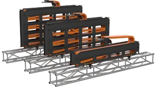 Zig-zag system stage cable management