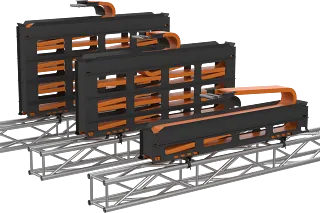 Zig-zag for shaft end supports - complete system