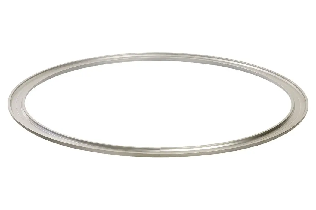 Design: Double Rail  Material: Aluminum, clear anodized  Rail profile: Round  Full circle