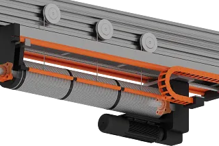 Enrollador de cables con productos igus