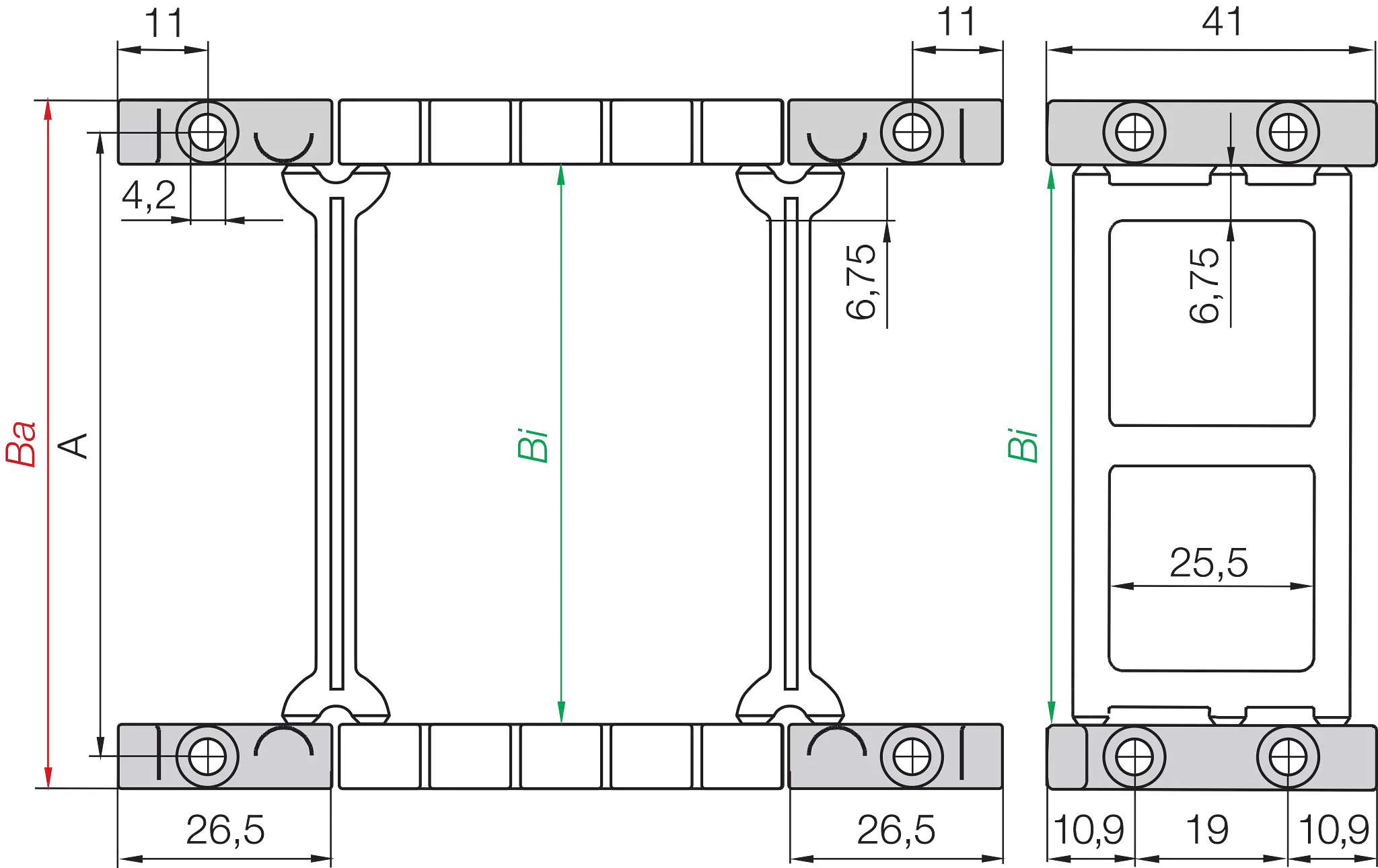 Anschlusselement für die TH3.25