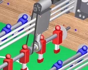 Cojinetes autoalineables igubal® en mesa de fútbol