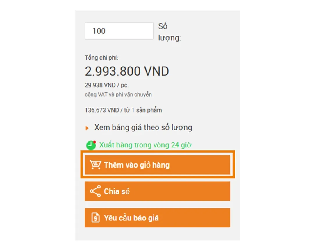 Chọn sản phẩm và thêm vào giỏ hàng