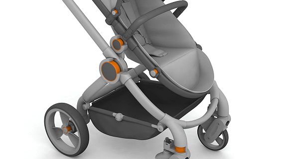 Poussette avec paliers lisses