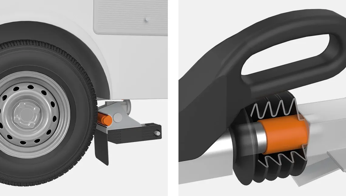 Gleitlager in Trittstufe und Kopflehne