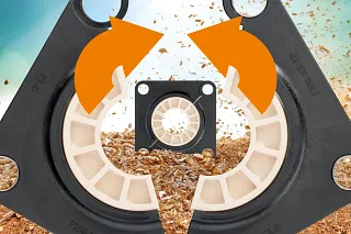 The igubal flange bearings that igus is presenting at LIGNA 2025 are easy to replace