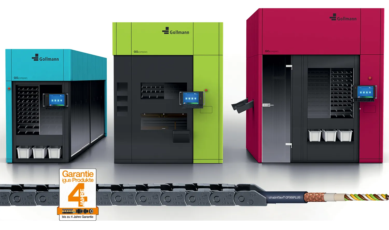 Energieketten seit 2007 im Einsatz bei Gollmann Kommissionieranlagen