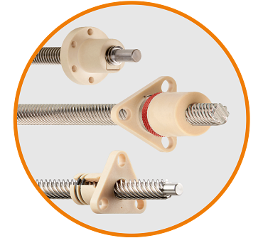 Low-clearance lead screw nuts