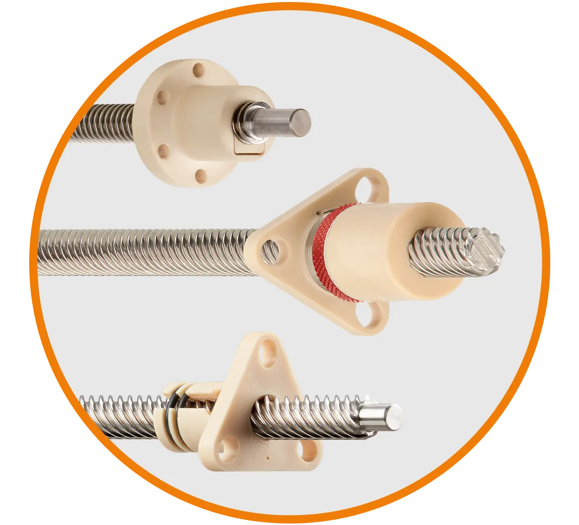 Nakrętki śruby pociągowej o niewielkim luzie