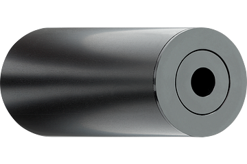 xiros® 輸送滾輪，黑色陽極氧化鋁管，帶 xirodur® S180 的固定法蘭滾珠軸承