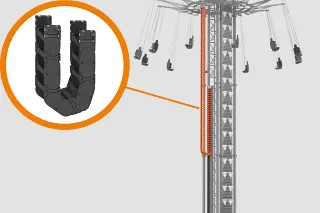 Elevated ride with e-chain