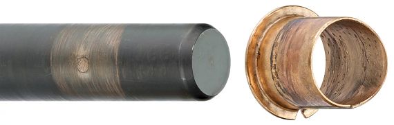 Shaft and bronze bearing