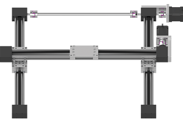 Płaski robot kartezjański drylin E | Obszar roboczy 300 x 300 mm | Wersja ze skrętką