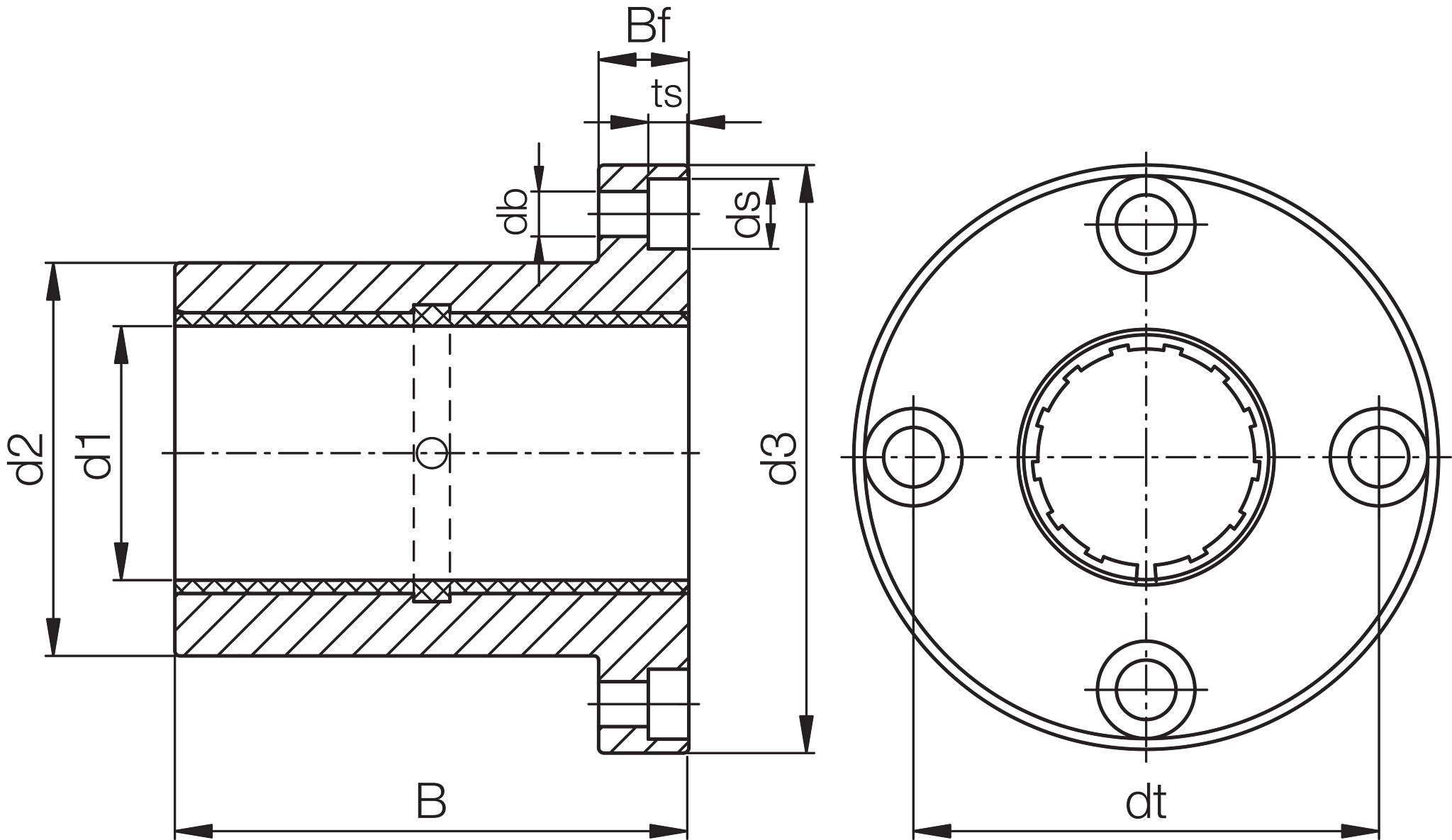 FJUM-01-10-LL technical drawing