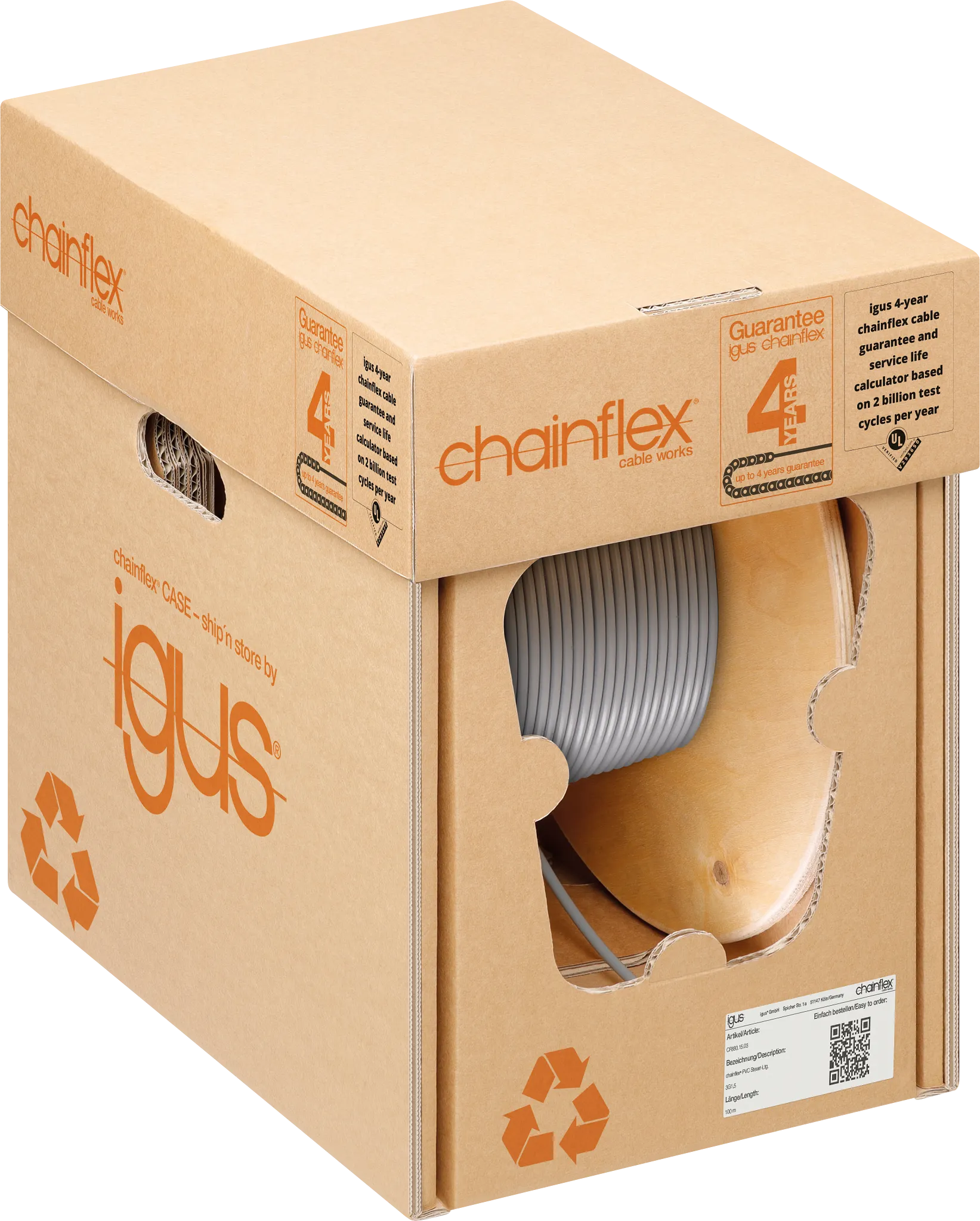 chainflex CASE S 耐彎曲電線電纜專用運輸紙箱