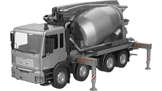 Xe trộn bê tông bơm, Pumi với xích e-chains trong các cột