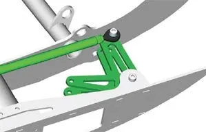 Cojinete esférico de cerca en el enlace de dirección