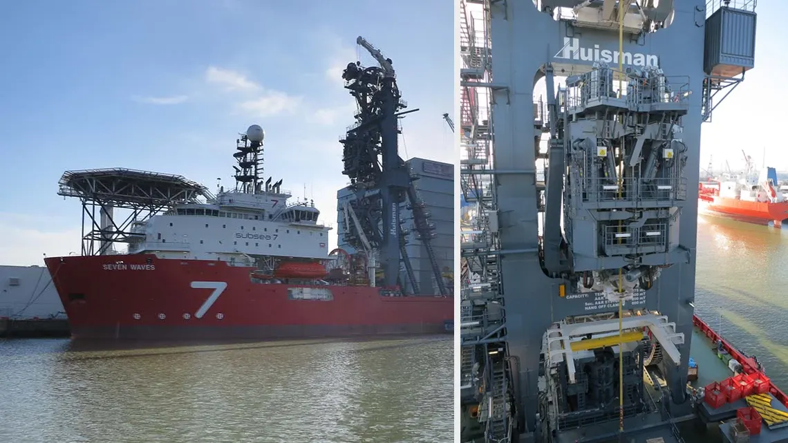 Torre de perforación en un buque