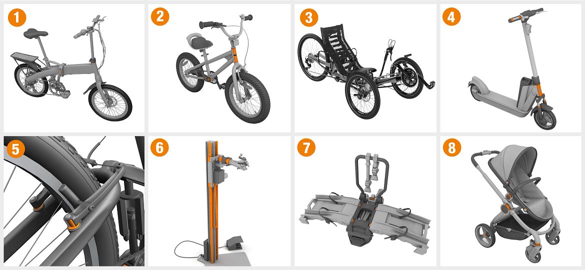 Various areas of application in the bicycle industry