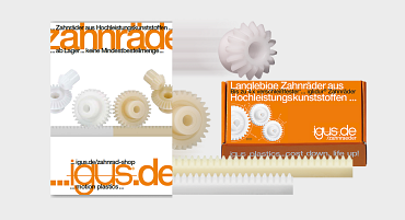 Diagrama da brochura de rodas dentadas e amostras