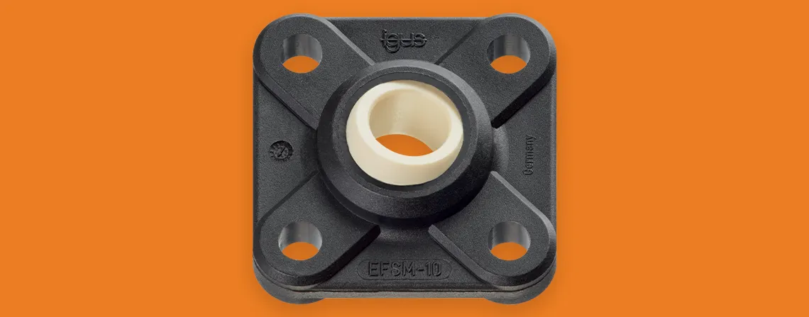 igubal flange bearing with four mounting holes