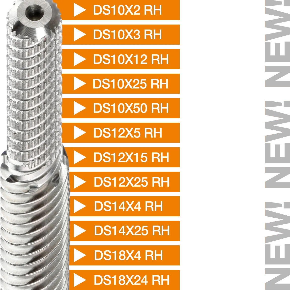 New lead screw sizes