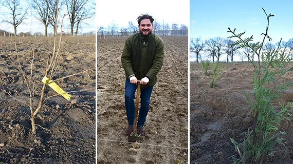 Le forestier spécialiste du climat Jan Borchert de PLANTED lors de la cérémonie d'inauguration