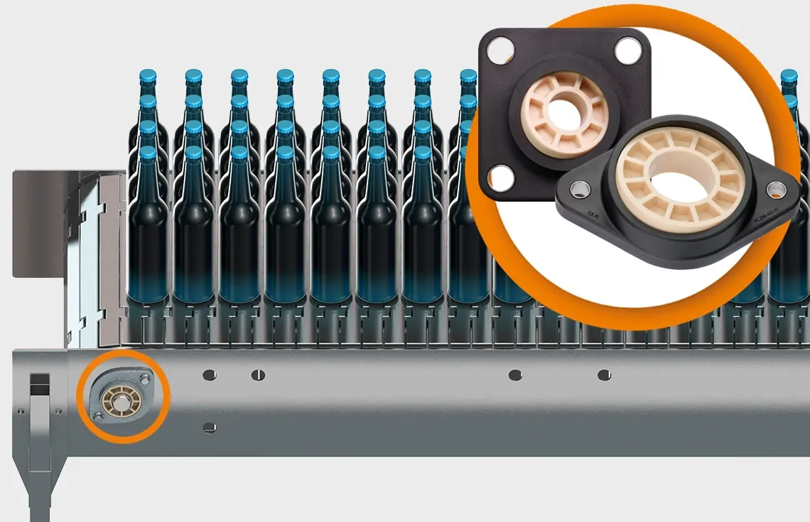 Suporte de bucha de correia transportadora