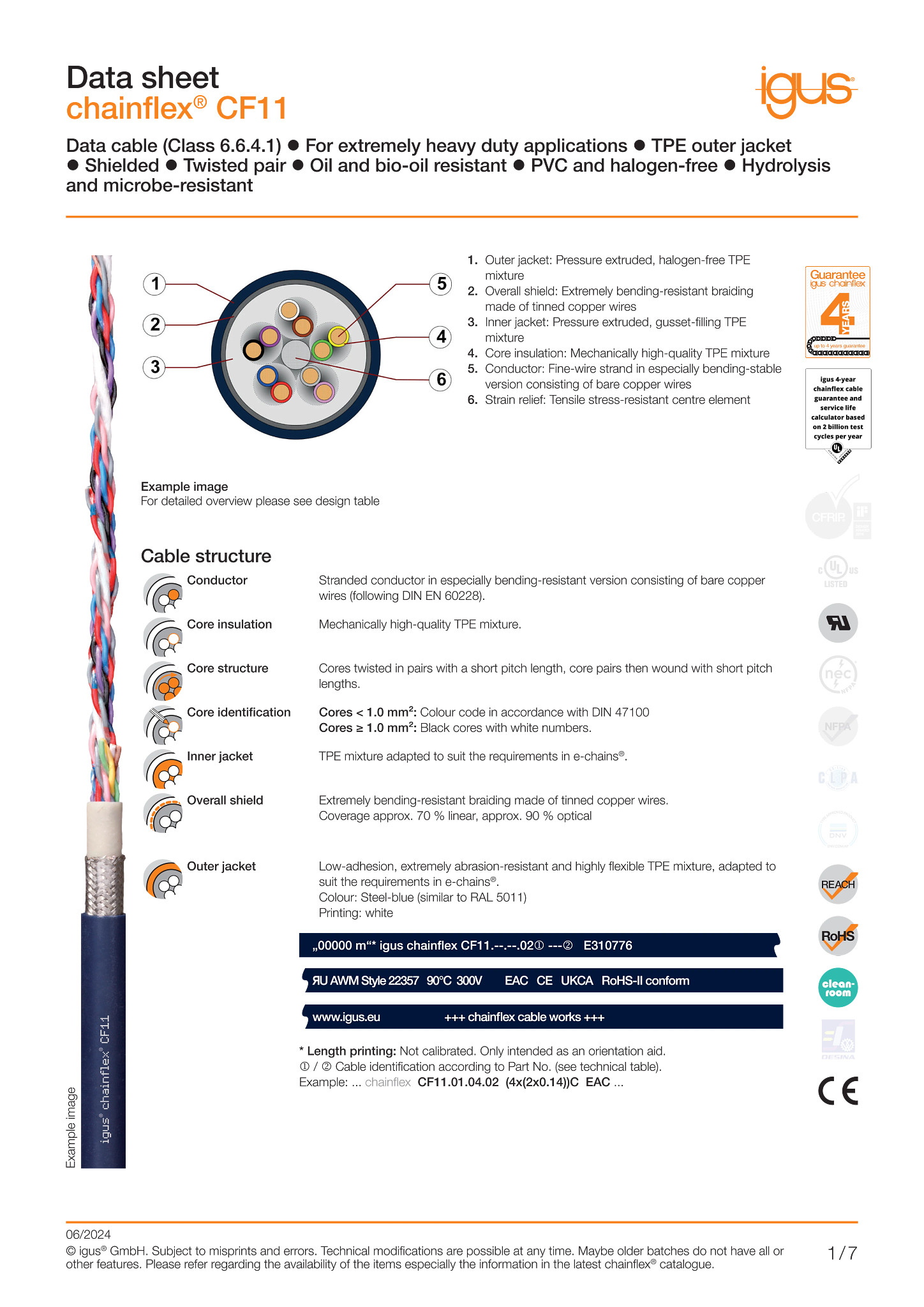 chainflex® CF211-PUR data cable PUR | igus®