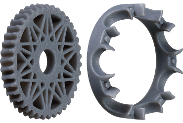 Worm wheel and ball bearing cage made of 3D printed resin