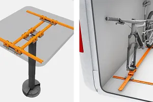 drylin in the table and bike stand