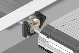 Flange mounted bearing di bagian dalam sabuk konveyor