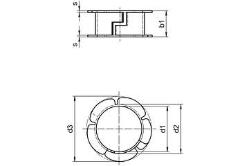 iglidur® M250, double flange bearing, MDM, mm drawing