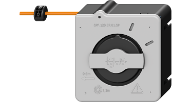 e-spool flex mini mit Rückholfeder und Rastfunktion