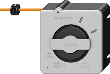 e-spool flex mini với lò xo giữ và cơ cấu khóa