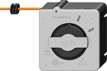 mini cable reel with retaining spring and snap mechanism